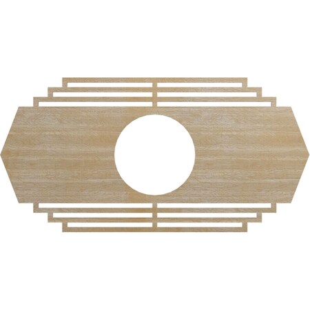 Ekena Millwork Chrysler Wood Fretwork Pierced Ceiling Medallion, Birch, 28"W x 14"H x 7 3/8"ID x 3/8"T CMWP28X14X0375CSBI